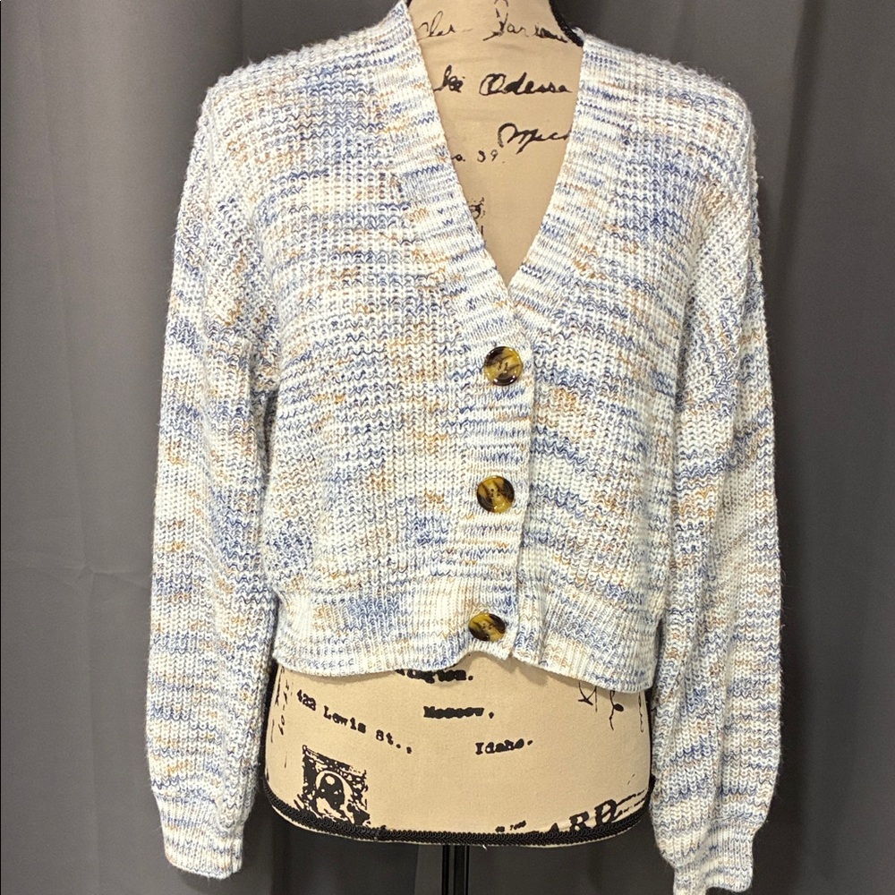 It's Our Time Blue and Cream Knit Cardigan